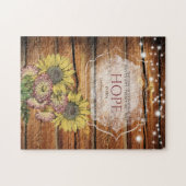 Puzzle J'Espérerai En Lui Bible Verse Tournesol (Horizontal)