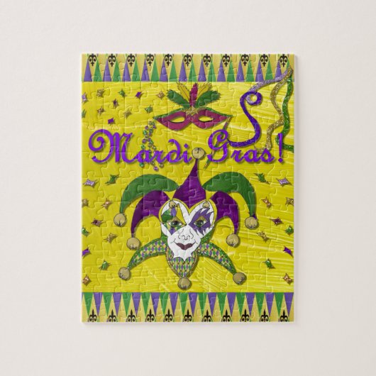Puzzle Jester Mask Mardi Gras Arlequin (Vertical)