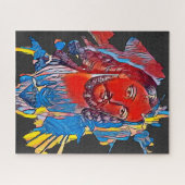 Puzzle Jésus Christ Face coeur sacré art Abstrait (Horizontal)