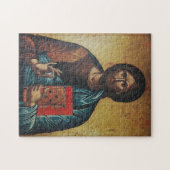 Puzzle Jésus-Christ tenant l'icône orthodoxe des Évangile (Horizontal)