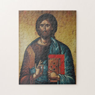 Puzzle Jésus-Christ tenant l'icône orthodoxe des Évangile