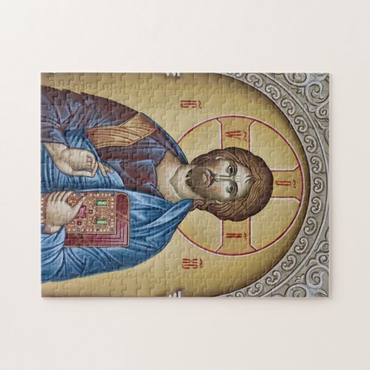 Puzzle Jésus Christ tenir l'icône des Évangiles (Horizontal)