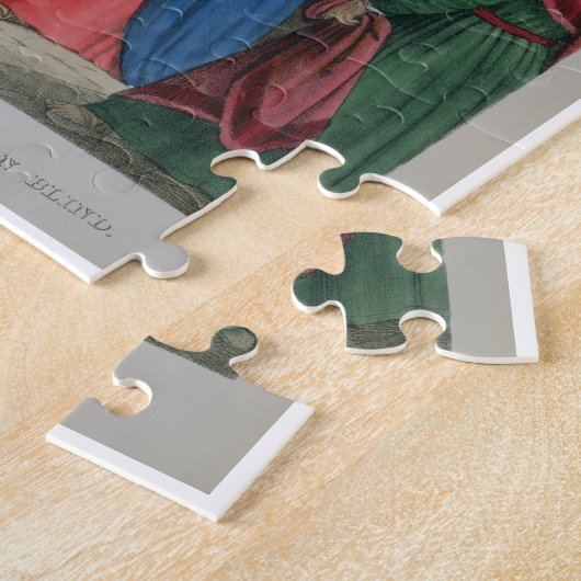 Puzzle Jésus donne la vue à un aveugle né, d'une bible (Côté)