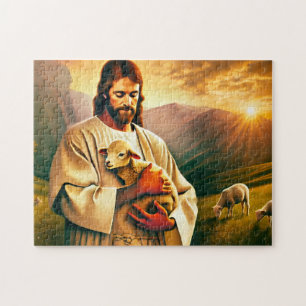 Puzzle Jésus et agneau Confort divin chrétien