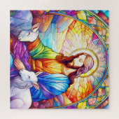 Puzzle Jesus in Stained Glass (Horizontal)