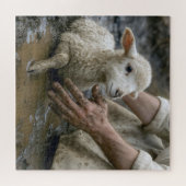 Puzzle Jesus Rescuing a Lamb From a Mud Puddle (Horizontal)