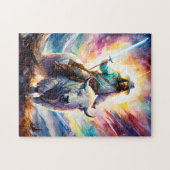 Puzzle Jésus sur un buffle blanc avec une épée légère (Horizontal)