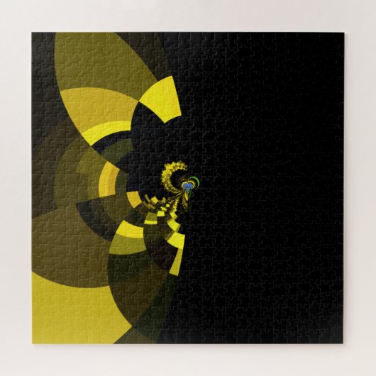 Puzzle Jet Black et Gold Vector Art Design graphique (Horizontal)