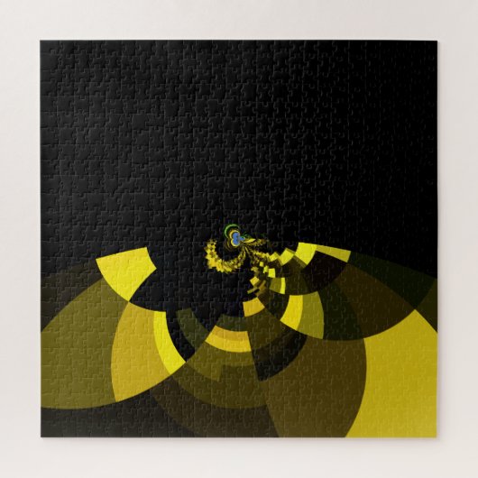 Puzzle Jet Black et Gold Vector Art Design graphique (Vertical)