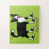 Puzzle Jett the Border Collie Kids Personnalisé (Vertical)