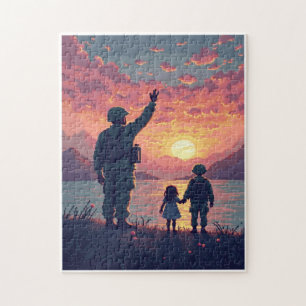 Puzzle Jeu d'activité de mosaïque à image cachée patrioti