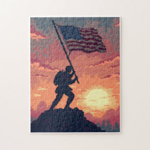 Puzzle Jeu d'activité de mosaïque à image cachée patrioti