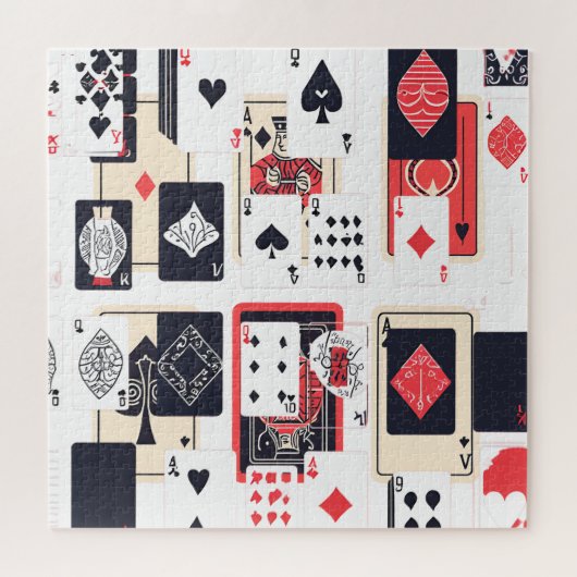 Puzzle Jeu de Cartes | Moderne Abstrait (Horizontal)