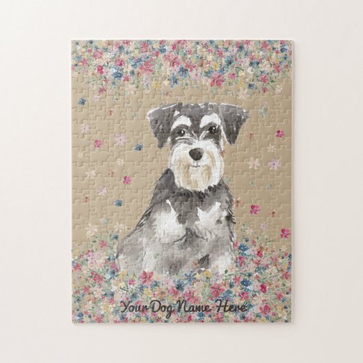 Puzzle Jeu de chiot pour chien Schnauzer Miniature (Vertical)