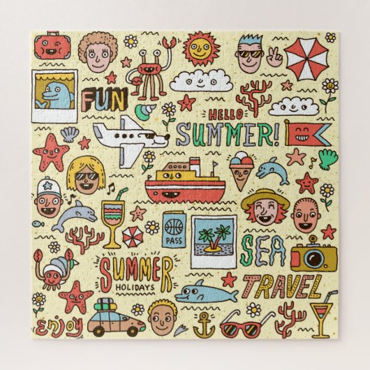 Puzzle Jeu de doodles de voyage (Vertical)