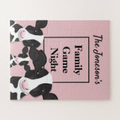 Puzzle Jeu de famille Nom de nuit Vaches noires roses (Horizontal)