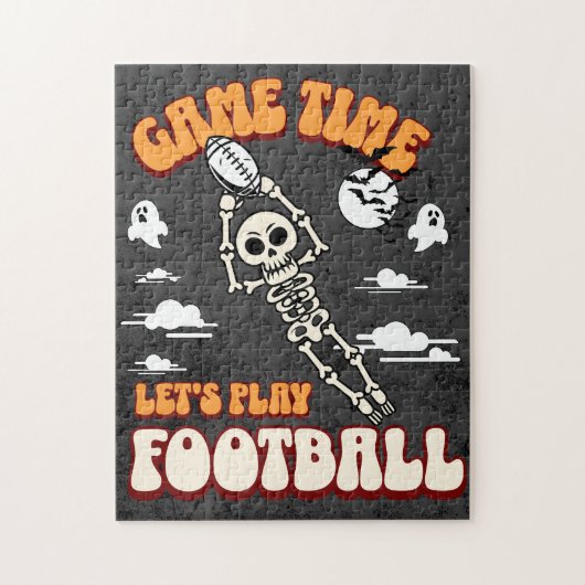 Puzzle Jeu Heure Jouons au football Halloween Drôle (Vertical)