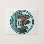 Puzzle Jeune camp d'été île cabine avec panneau personnal (Horizontal)