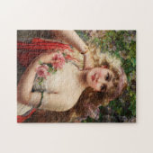 Puzzle Jeune Dame avec Roses par Emile Vernon (Horizontal)