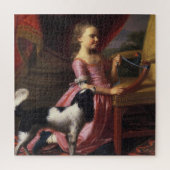 Puzzle Jeune dame avec un oiseau et un chien (Singleton C (Vertical)
