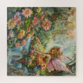 Puzzle Jeune fée avec des fleurs (Horizontal)