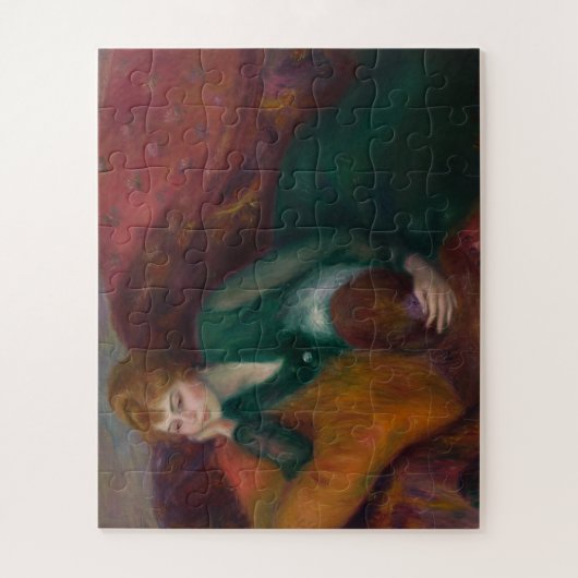 Puzzle Jeune femme en vert, William James Glackens (Vertical)