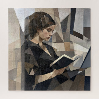 Puzzle Jeune femme lisant un livre dans le style de Picas