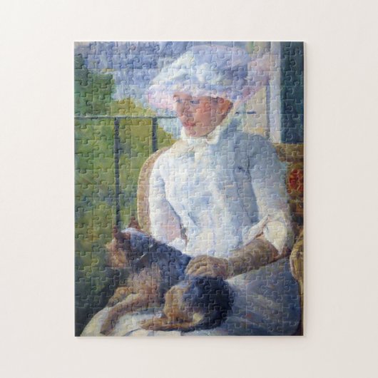 Puzzle Jeune fille et son chien, Mary Cassatt (Vertical)