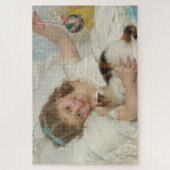 Puzzle Jeune Fille Jouant Avec Son Chat (Munier) (Vertical)