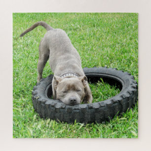 Puzzle Jeune Homme Qui Joue Avec Son Pneu,
