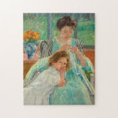Puzzle Jeune mère coudre | Mary Cassatt (Vertical)