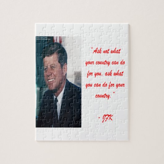 Puzzle JFK & Citation de Ne Pas Demander (Vertical)