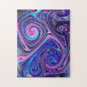 Puzzle Jig abstrait néon marbré liquide iridescent vibran