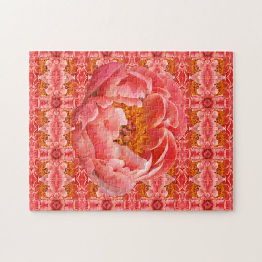 Puzzle Jigsaw Coral Peony (Horizontal)