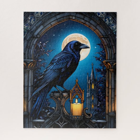 Puzzle Jigsaw Puzzle, Raven Gothic Archway, Halloween (Vertical)