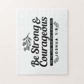 Puzzle Jo 1:9 Conception du Verset biblique -Soyez fort e (Vertical)