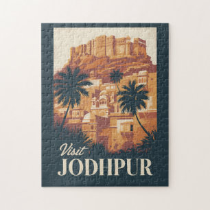 Puzzle Jodhpur Inde Illustration Voyage Art Vintage