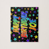 Puzzle "JOE" Prénom, Amusant "HEUREUX ANNIVERSAIRE" (Vertical)