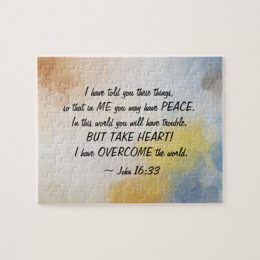 Puzzle John 16:33 J'AI SURMONTÉ LE MONDE! (Horizontal)