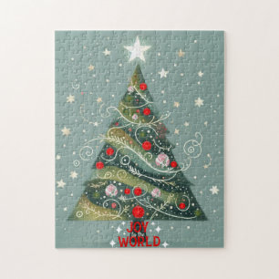 Puzzle Joie au monde sapin de Noël