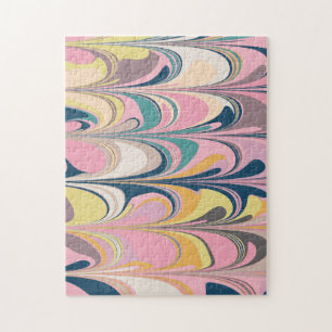 Puzzle Joli Abstrait pinceau en marbre rose