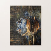 Puzzle Joli Alligator en Floride Everglades Peinture (Vertical)