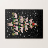 Puzzle Joli Arbre De Noël De Cochon Couvert De Flamme De  (Horizontal)
