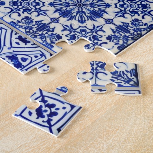 Puzzle Joli carrelage hollandais - Élevé look bleu et bla (Côté)