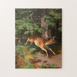 Puzzle Joli Cerf Rouge Dans La Forêt