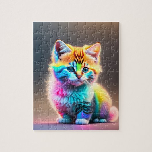 Puzzle Joli Chat Bébé Coloré (Vertical)