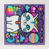 Puzzle Joli Chat Cosmique Blanc (Horizontal)
