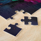 Puzzle Joli chat fantaisiste, fleurs et papillons (Côté)