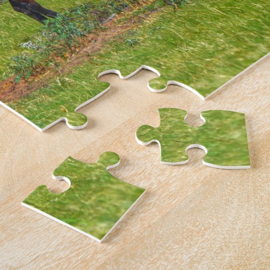 Puzzle Joli Chevaux pâturant dans un Texas Pasture paisib (Côté)