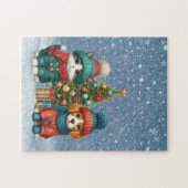 Puzzle Joli chiot de Noël & chaton (Horizontal)